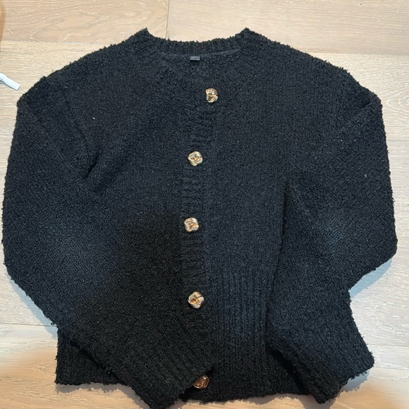 Knit Cardigan wtih Gold Buckles
